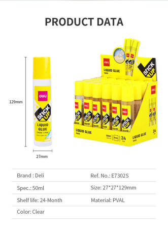Клей жидкий Deli 50 мл. прозрачный