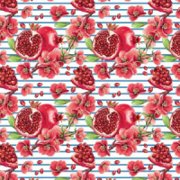 Бумага упаковочная "Сочный гранат" 70*100см, 80 г/м