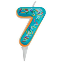 Свеча-цифра "7" Пончик, 6см.