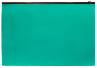 Конверт на молнии А4+ 0,15мм, бирюзовая , молния черная