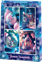 Пакет подар. бум. новогодн. 26*32*12см 130гр/м "Новогодние игрушки"