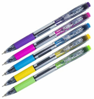 Ручка шариковая автоматическая Berlingo "SI-400 Color" синяя, 0,7мм, грип, корпус ассорти