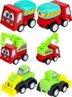 Набор машинок 6 шт, Строительная техника, ассорти в сумке