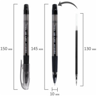 Ручка гелевая PENSAN SOFT GEL 0,5мм, черная, рез.грип
