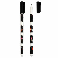 Ручка гелевая стираемая Феникс+ "Черный кот" синяя, 0,5мм