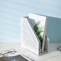 Накопитель д\бумаг верт. 2 отд. Deli 16.8*25.5*24.3см серый сборный