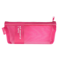 Пенал-косметичка (200*75*30) молния, кожзам, нейлон "Розовый" шелкография