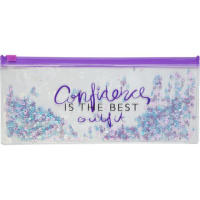 Конверт на молнии 220x95мм  Glitter Dream"  ПВХ 200мкм, с печатью и конфетти, 3 цвета ассорти