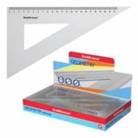 Угольник пласт. 22см 60гр. Clear, прозр., дисплей