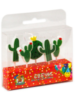 Свечи для торта "Кактусы" на длинных пиках 5шт