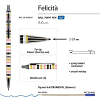 Ручка в футляре "Felicita. Полоска" шарик., 0,7мм, металл., синие чернила