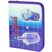 Папка д/тетрад. А5 (230*180*25) 1отд. молния вокруг, пластик "Коктейль"