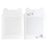 Блокнот 120*170мм  32л скоба "Мышка с мороженым" лин., фигурн.вырубка, мат.лам.