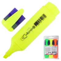 Набор текстовыделителей "Attomex" 3 цв., 1-5мм, плоск.корпус