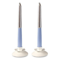 Свеча античная серебристо-голубая 2 шт/уп