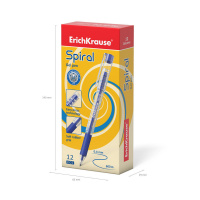 Ручка гелевая EK Spiral синяя 0,4мм, прозр. корпус