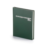 Ежедневник недат. А6 128л., 7БЦ, бумвинил "Зеленый" лин., тисн.фольгой