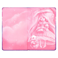 Дневник для девочек А6+  96л., кожзам. тв.обл. "Алиса" ляссе, брелок