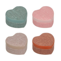 Шкатулка 10*9см "Сердечко" с секциями, велюр, 4 цвета