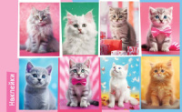 Наклейки детские 16*9см  "Кошки" с блёстками Наклейки детские 16*9см  "Кошки" с блёстками
