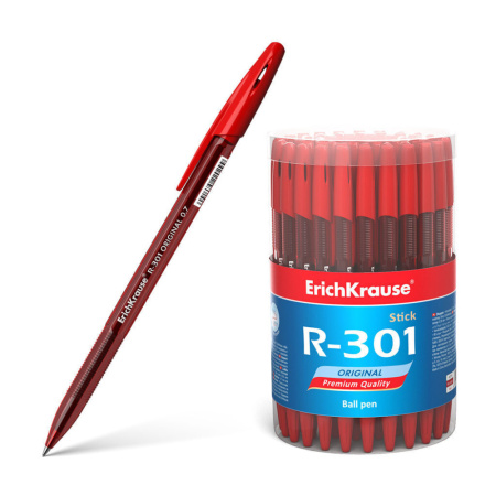 Ручка шар. ЕК R-301 0.7мм Original Stick красная, пласт.корп., тубус