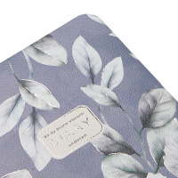 Ежедневник недат. А6+ 120л., тв.обл., иск.кожа "Flora. Frozen Leaves" ляссе