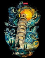 Блокнот А5 7БЦ  96л "Пизанская башня" кл., 6цв.блок