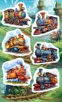 Наклейки детские 15*9см  "Поезда"