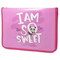 Папка д/труда А4 (325*230*25) 1отд. молния вокруг, пластик "Cute panda"