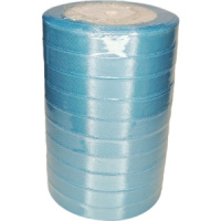 Лента упаковочная атласная 12мм, 22 м голубая (10шт/уп)