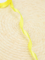 Лента упаковочная атласная 12мм*22м, Горошек, желтая