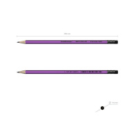 Карандаш Metallic НВ трехгранный с ластиком