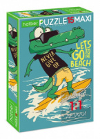 Пазлы   15 элементов  220*330мм.  "Croco-серфер"