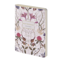 Записная книжка А6  60л. кож.зам., мягк.пер. "Flora. Symmetrical Flora" лин.