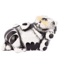 Копилка керамическая "Ленивый белый кот" 13*18*11см