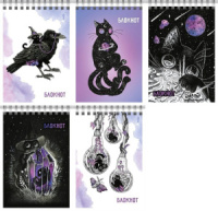 Блокнот А6  40л гребень "Черно-белое" кл., выб.твин -лак