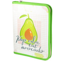 Папка д/тетрад. А5 1отд. на молнии вокруг  Авокадо