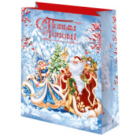 Пакет подар. бумажн. 41*56*24 см, 157гр/м2  Новогодний