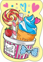 Закладка магнитная мини Мороженое