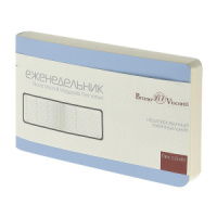 Еженедельник недат. А6  80л., мягк.пер., иск.кожа "Megapolis velvet. Зефирный голубой"