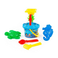 Набор игрушек. Мельница, ситичко, ведро 1л, совок 18см, грабельки 18см, формочки 2 шт