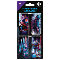 Набор закладок магнитных  4шт., "Игра в реальности" 25*58мм