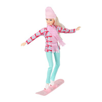 Кукла 29см "София" руки и ноги сгибаются, сноуборд, шлем, обувь