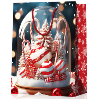 Пакет подар. бум. новогодн. 18*23*10 см 210 гр/м2 "Уют" микс дизайнов