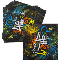 Салфетка "С ДР Граффити" 25*25см, 12 шт.