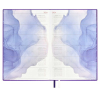 Еженедельник дат. 2024г, А5  96л., кож.зам., мягк.пер. "Кассандра фиолетовый" тисн.фольгой, ляссе