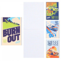 Блокнот А6  32л скоба "Машины для дрифта"*