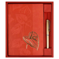 Набор Ежедневник недат А5 кожзам., мягк.пер., 120л. + ручка "Виннер красный" ляссе