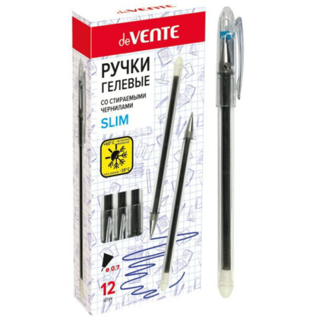 Ручка - шпион "deVENTE" гелевая, синяя, 0,7мм, с ластиком, полупр. корпус
