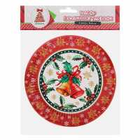 Тарелки бум. 6шт, Колокольчики 18см, фольга